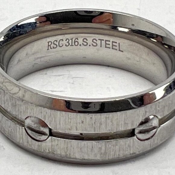 Mens Stainless Steel Ring, Size 9, 8MM Band - Picture 3 of 4